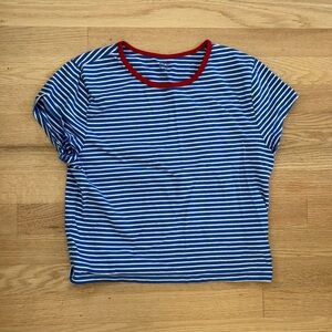 Gap striped baby tee ringer crop top blue red white